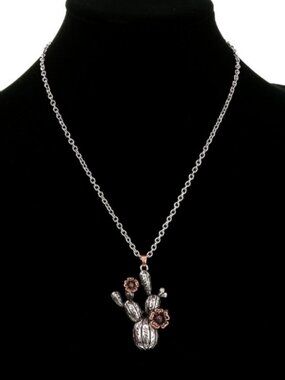 Hippie by JollieMollie Western Cactus Pendant Necklace - JN2051-TT